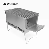 3f ul gear camping stove barbecue grill titanium wood stove stainless steel bbq grill outdoor hiking picnic tableware