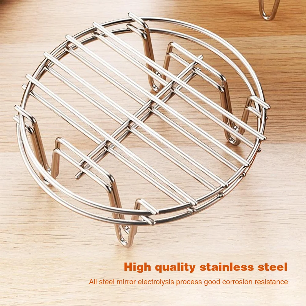 

Air Fryer Accessories Stainless Steel Steam Rack Pot Rack Corrosion Resistant Safety Air Fryer Accessories
