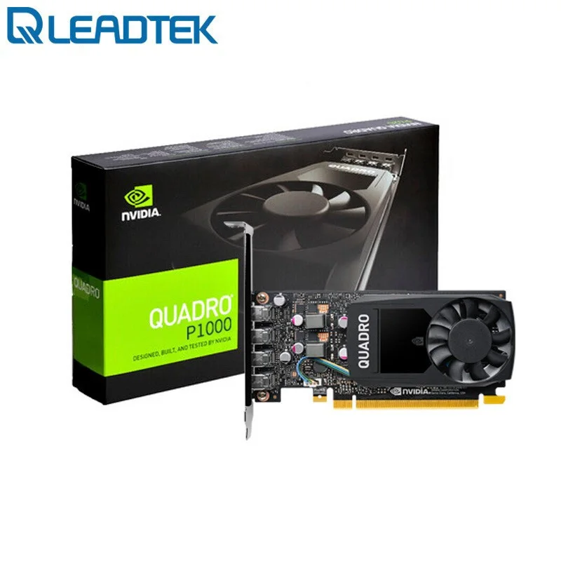 

Original Leadtek NVIDIA Quadro P1000 4G GDDR5 128bit/82GBps/CUDA Core 640 Modeling/Drawing/Art Design Professional Graphics Card