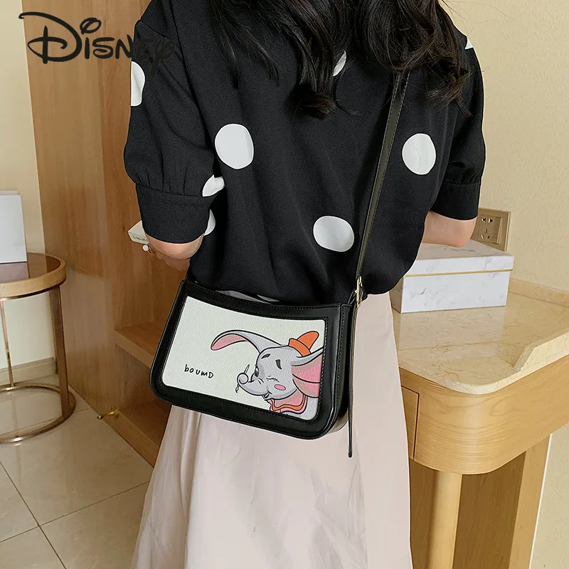 

Disney New Cartoon Cute Dumbo Girl sngse Bager Fashion Casual PU Zipper Large Capacity MultifunctionalMe Ladies Shoulder Bag