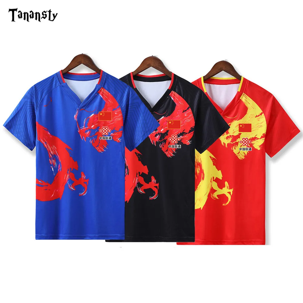 Футболка для настольного тенниса Dragon Мужская/женская рубашка бадминтона