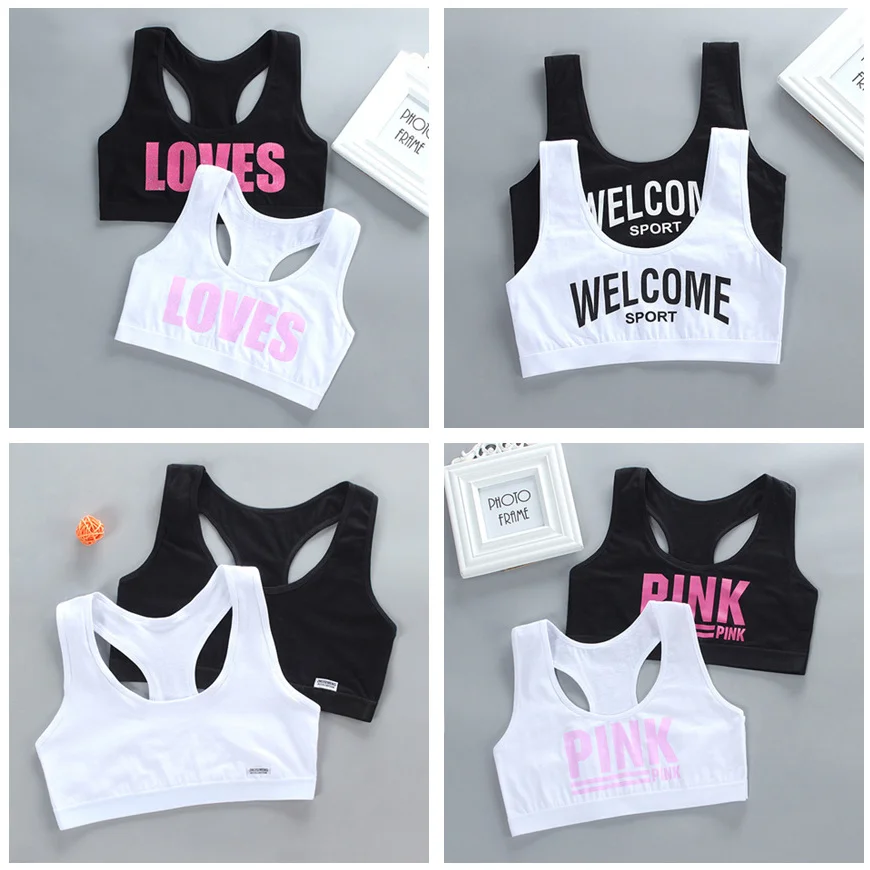 

2pcs Girls Training Bras Kids Soft Underwear Girls Accessories Breathable Children Bras for Teen Girl 8-16y