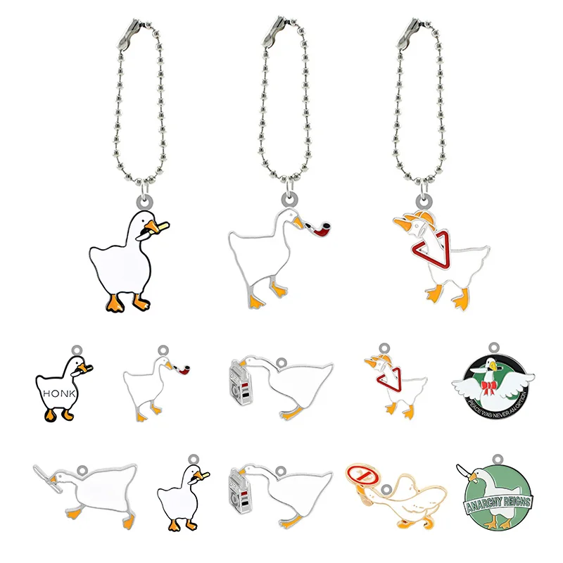 

TAFREE Cartoon Character Duck Shape Funny Acrylic Doll Keychain Boys and Girls Fashion Jewelry Heat Shrinkable Keychain