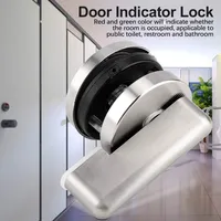 Indicator Door Lock Bathroom Toilet WC Indicator Privacy Dead Bolt Door Lock With Turn Knob Vacant Engaged Door Lock Satin Nicke