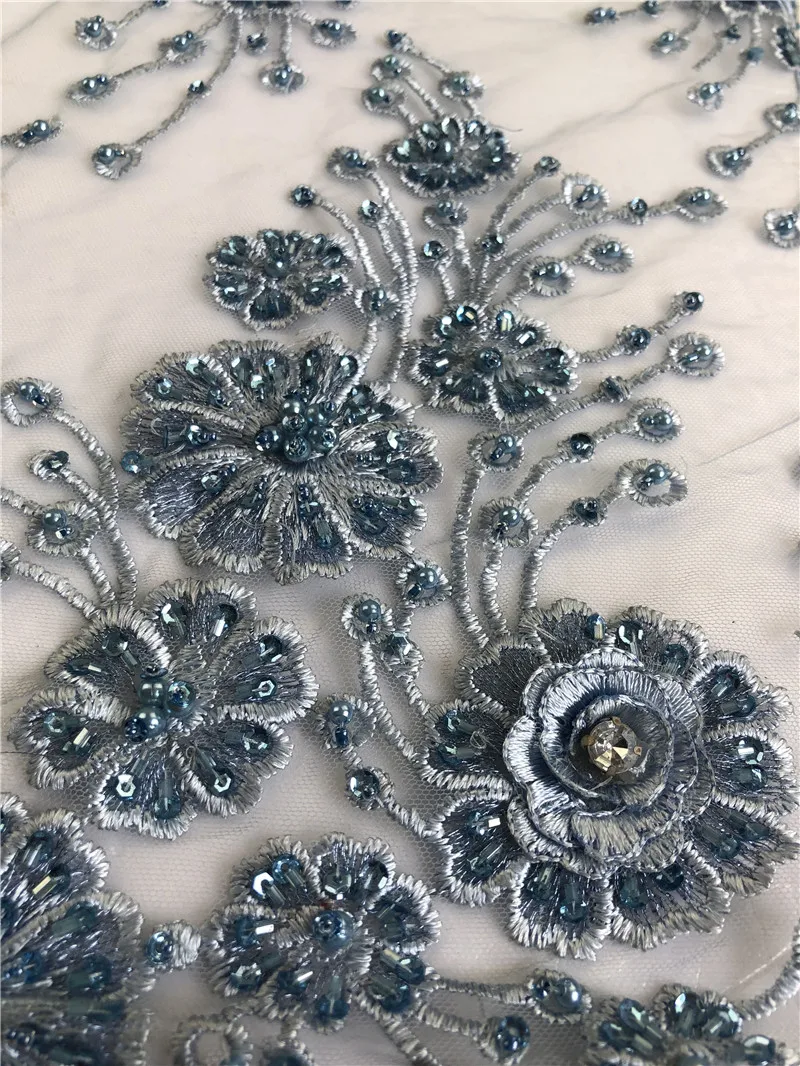 Лучшее качество африканская кисточка бисер французская кружевная ткань с