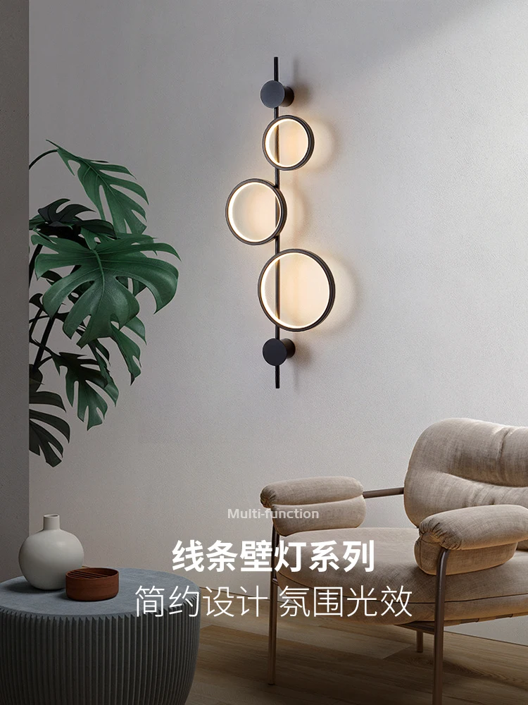 

Modern Minimalist Light Luxury Wall Lamp Minimalist Living Room TV Background Wall Bedroom Bedside Lamp Long Strip Wall Lamp