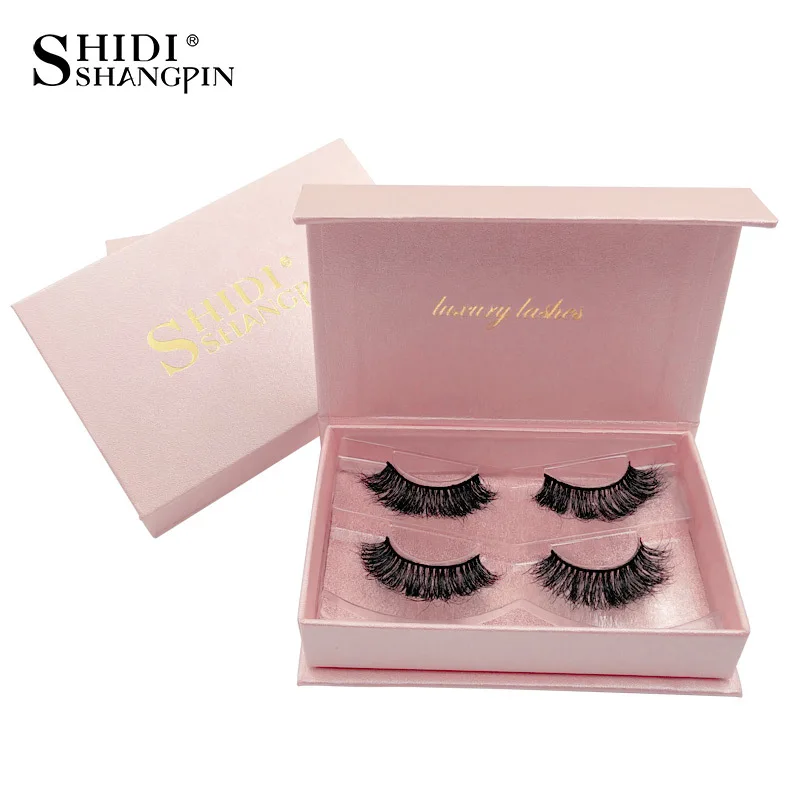 

Ручная работа 3D норковые мягкие натуральные длинные накладные ресницы розовая Подарочная коробка 2 пары
