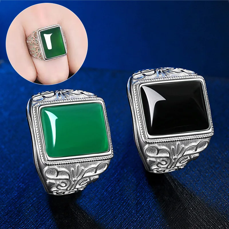 Новый дизайн кольцо с зеленым камнем для мужчин женская обувь пропускающая