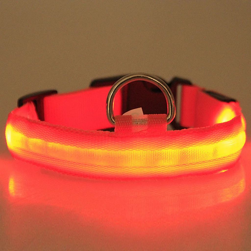 Ошейник для домашних животных загорелась нейлон сплошной светодиодный