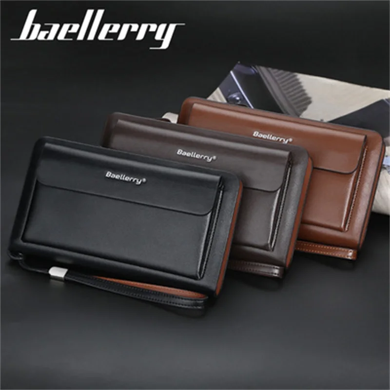 

Baellerry Men's Long Casual Clutch Korean Version Multifunctional Zipper Men's Wallet Clutch Mobile Phone Bag