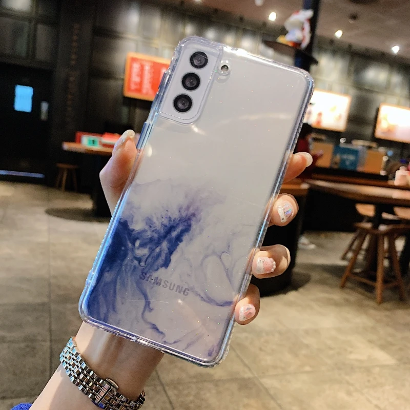 

For Samsung S21plus S20Ultra A21S A31 Warm Luminous Gold Shatter Resistant Screen Protection Mobile Phone Case