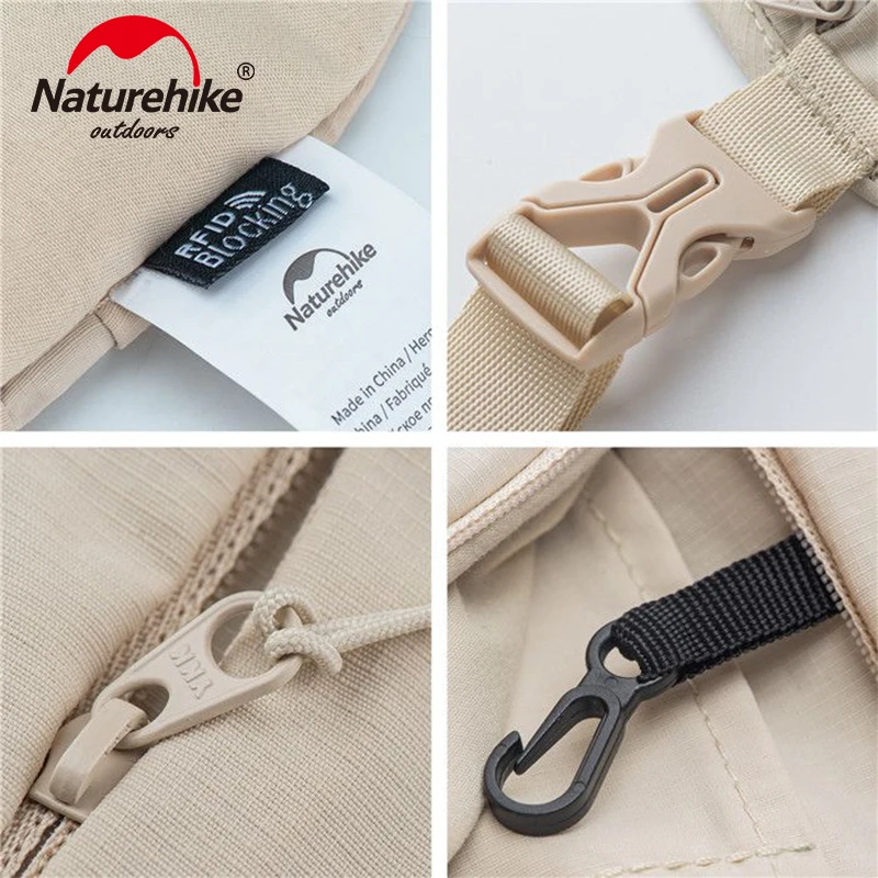Сумка на талию Naturehike портативная уличная дорожная приталенная с защитой от кражи