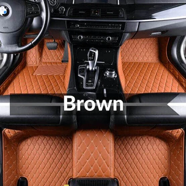 BROWN 5 Seat Пользовательские автомобильные кожаные Коврики для Audi A4 Avant Wagon Estate B8 8K 2009~ 5 мест Авто коврик для ног Аксессуары для ковров 2010 - Название цвета: BROWN 5 Seat