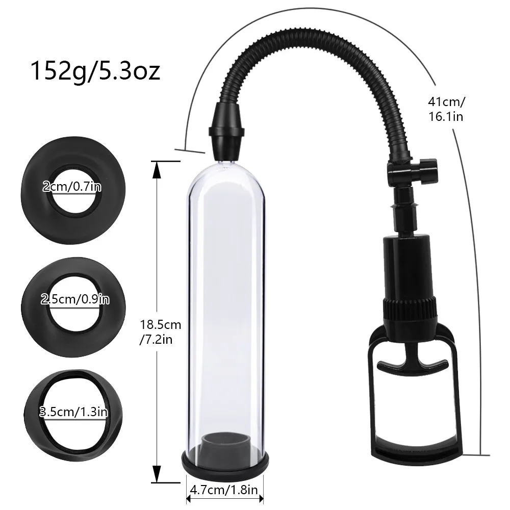 Male Penis Pump Vacuum Manual Extender Enhancer Masturbator Penile Trainer Tool Adult Sex Toys for Men Couples | Красота и здоровье