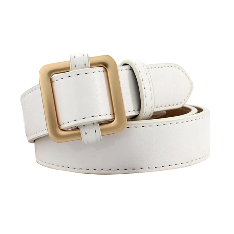 

For Women Fashion Deduction Side Gold Buckle Jeans Wild Belts Students Simple New Square Pin Buckles Belt