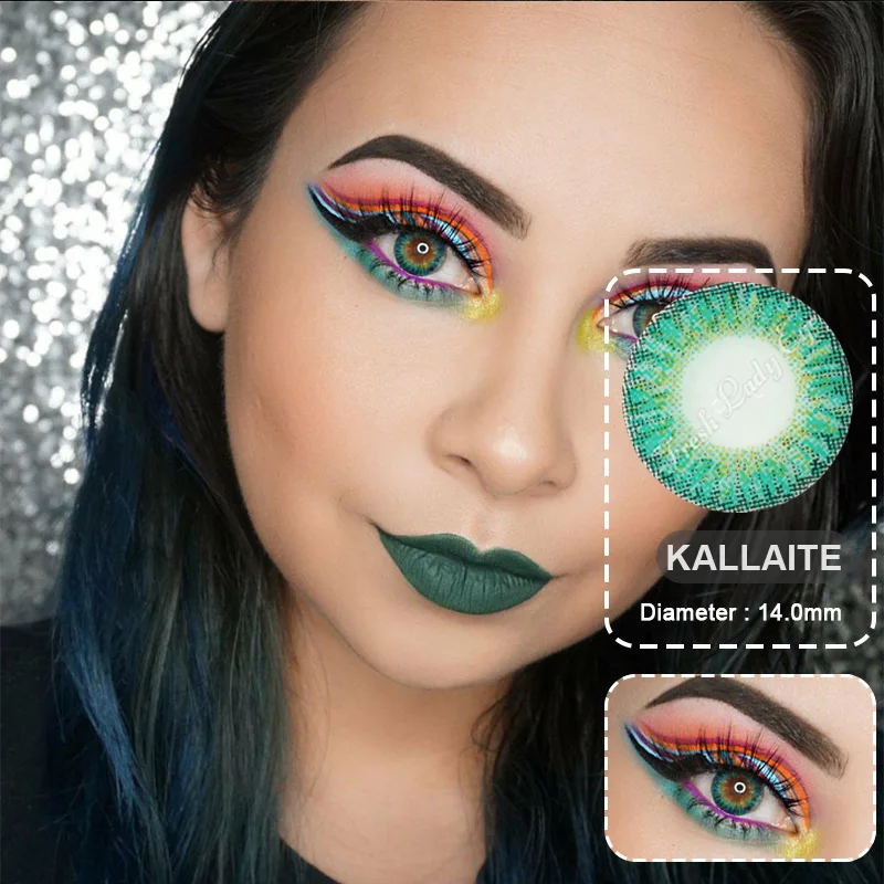 

2pcs/pair Fresh Lady Yearly Colored Lenses For Eyes Three tone Series Christmas Cosplay Beautiful Pupil Color Contacts Lenses