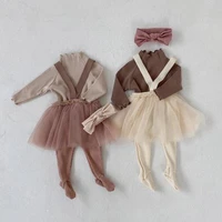 baby girl clothes set toddler tutu suspender skirt infant baby girl autumn leggings set fashion baby girl skirt kids outfits