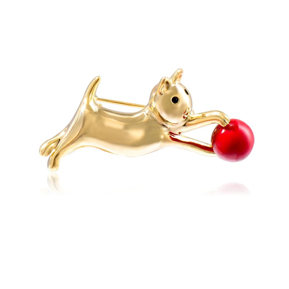 

Blucome New Design Copper Alloy Brooch Pins Cat Ball Brooch Hijab Scarf Hat Pins Jewelry for Women Girls Clothes Accessories