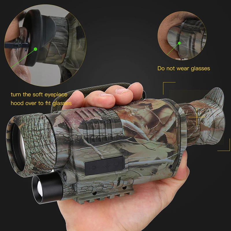 5X42 IR Dual-use Monocular Binoculars Telescopes Scope Hunting Infrared Dark Night Vision monitor digital DV video recording