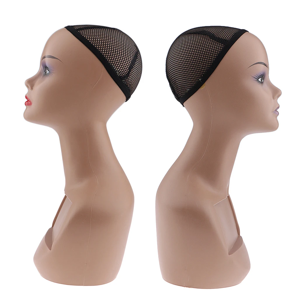 

Female Mannequin Head, Cosmetology Model Stand for Display, Pack 2