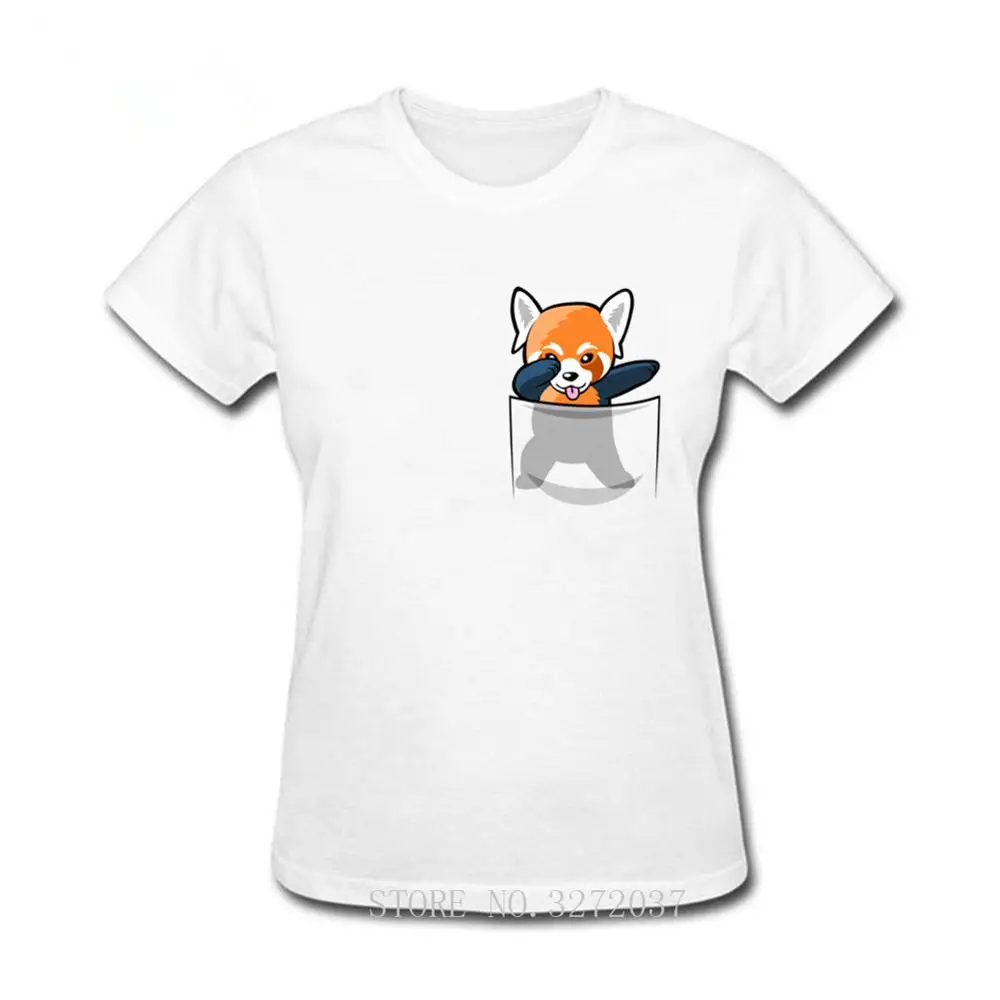 Забавная кавайная футболка с рисунком Красной панды женская летняя мужская