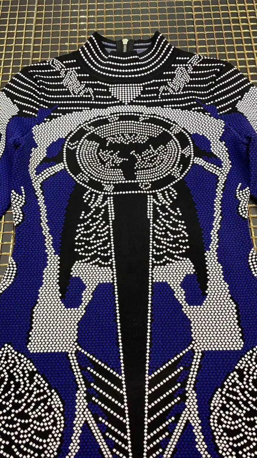 

Женское вечернее обтягивающее платье, сексуальное синее платье с круглым вырезом и длинным рукавом, вечерние обтягивающие платья знаменит...