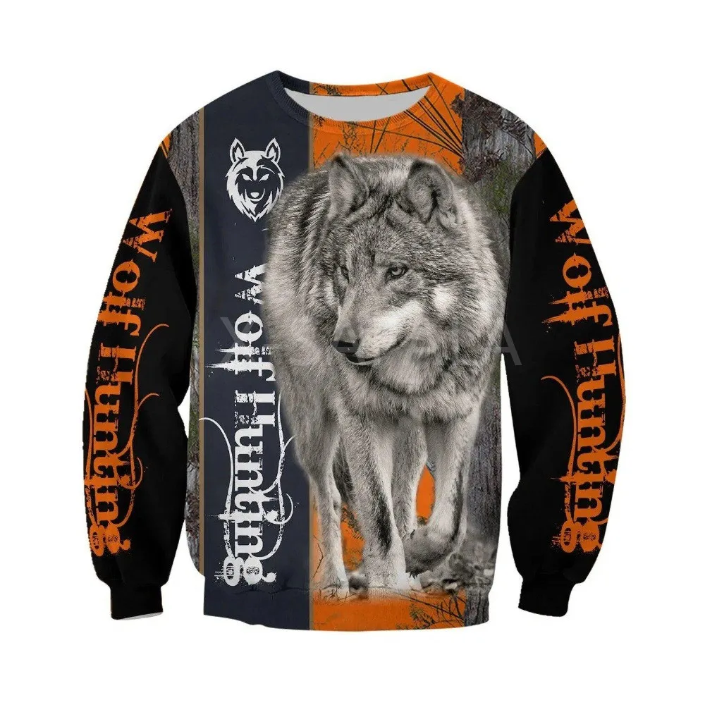 

Hunting Animal Wolf Hunter 3D All Print Hoodie Man Women Harajuku Outwear Zipper Pullover Sweatshirt Casual Unisex Jacket