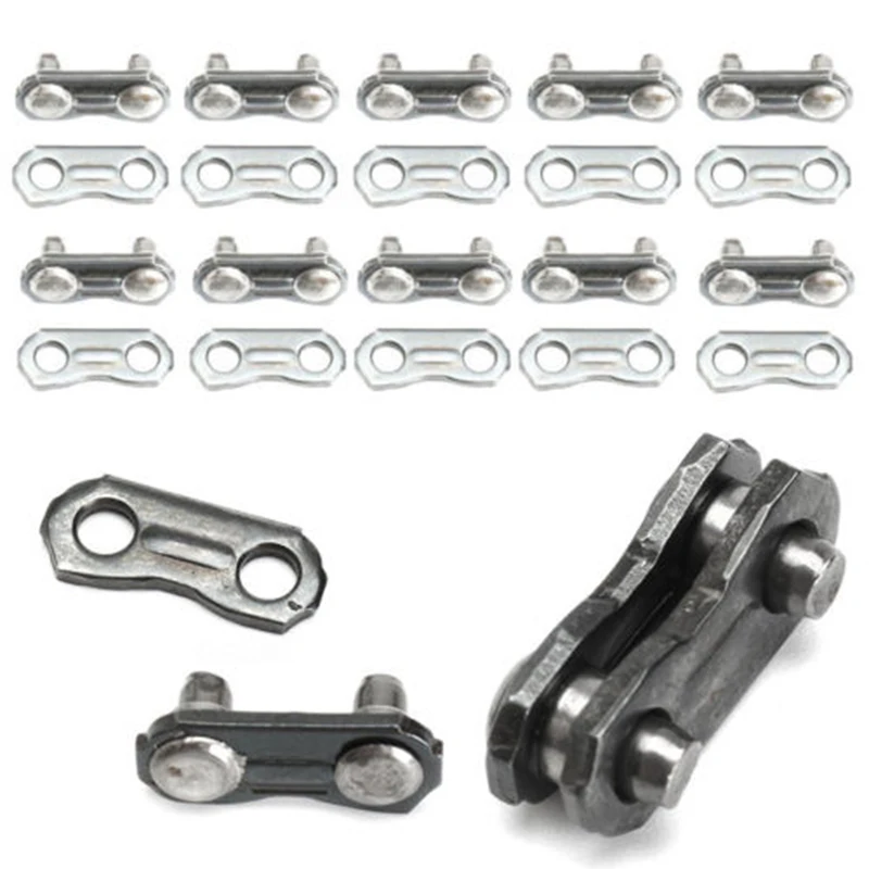 

10 Sets Stainless Steel Chain Link Connector Joints Chainsaw Chain Joiner Link For 325 058 Chain Joining Chain Link Tool