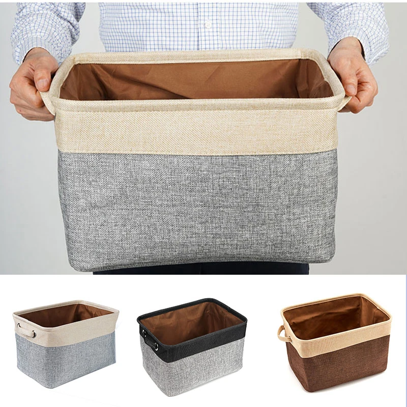 

Foldable Japanese Cotton And Linen Storage Basket Foldable Pet Toys Linen Storage Box Bins Dog Accessories Pet Supplies