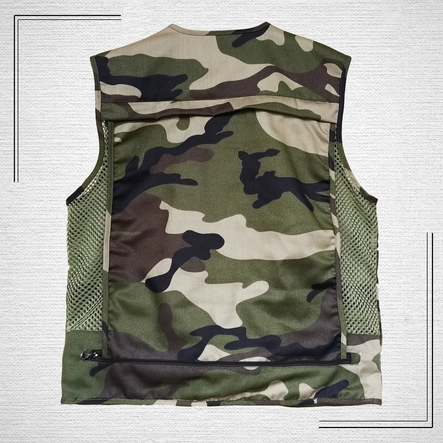 Мужской Камуфляжный жилет для охоты рыбалки много карманов на молнии без рукавов