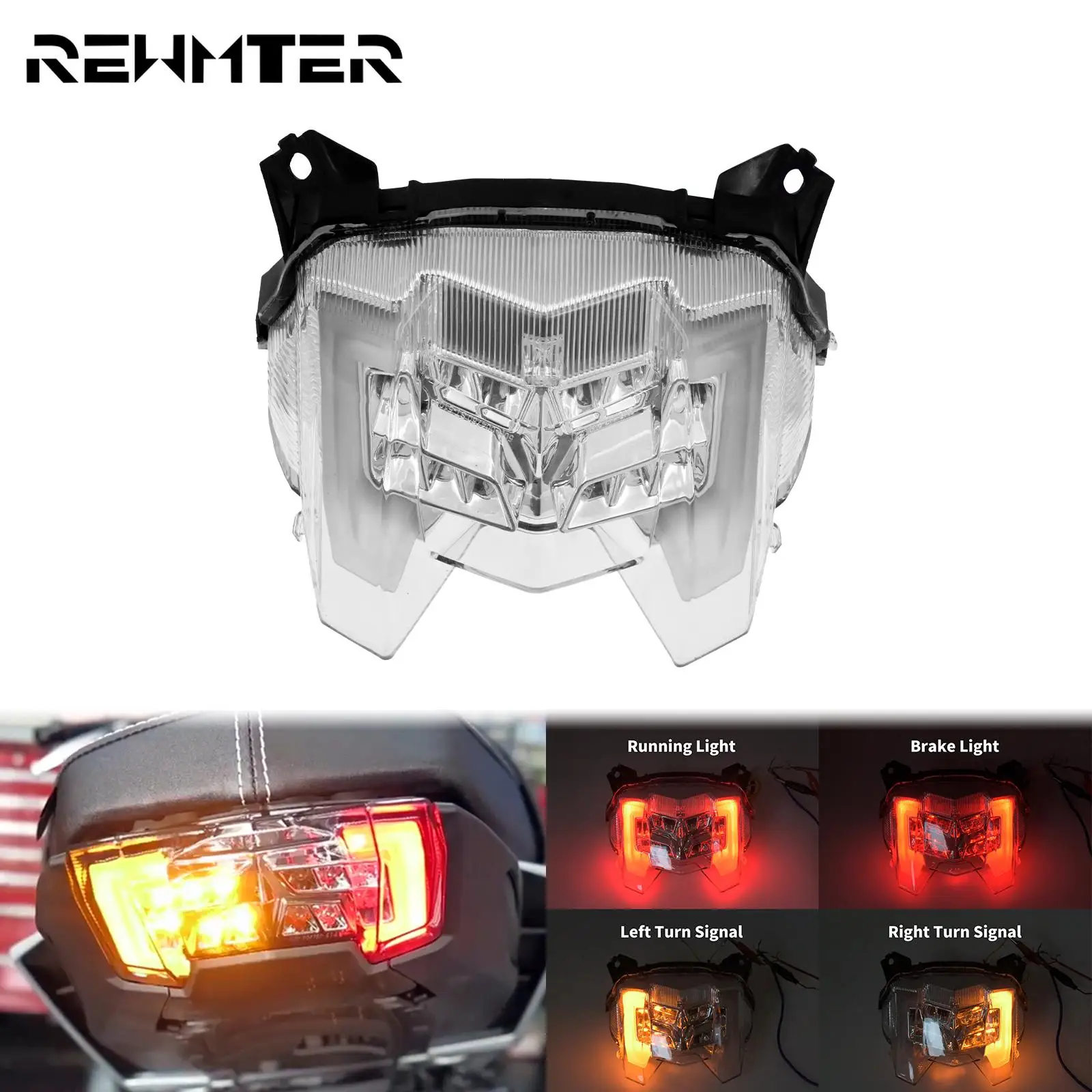 

Motorcycle E Mark Brake Tail LED Light Rear Warning Turn Signal Indicator Lamp Taillight For Yamaha MT-09 FZ-09 FZ09 2018-2020