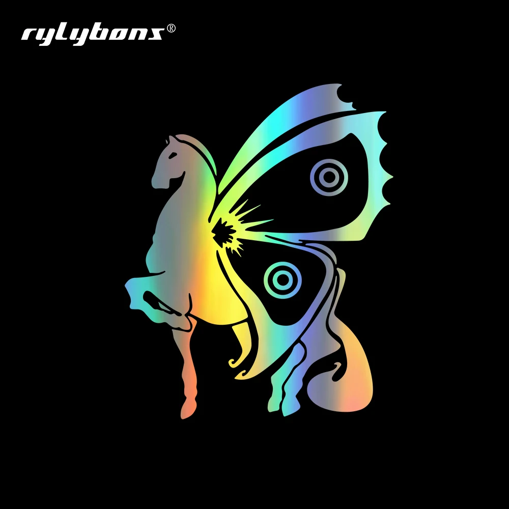 Rylybons красивая лошадь с крыльями наклейка для автомобиля бампер мотоциклов дверь