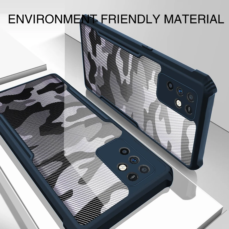 rzants for infinix note 10 infinix note 10 pro nfc case hard camouflage cover tpu frame bumper half clear phone shell free global shipping
