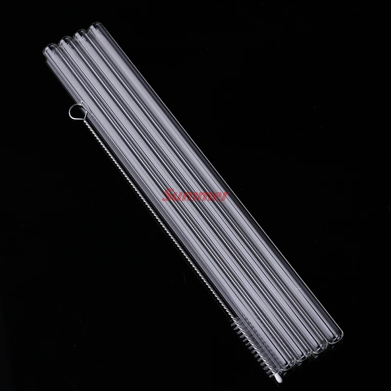 

4Pcs Fashion Straight Glass Tube Reusable Drinking Straw Sucker With Cleaning BrushEvents Party Favors Supplies