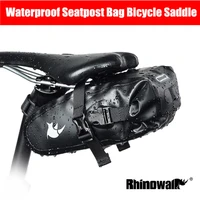 rhinowalk cycling full waterproof seatpost bag bicycle saddle pannier road rear pouch mtb nylon seat gear bag pack cycling part