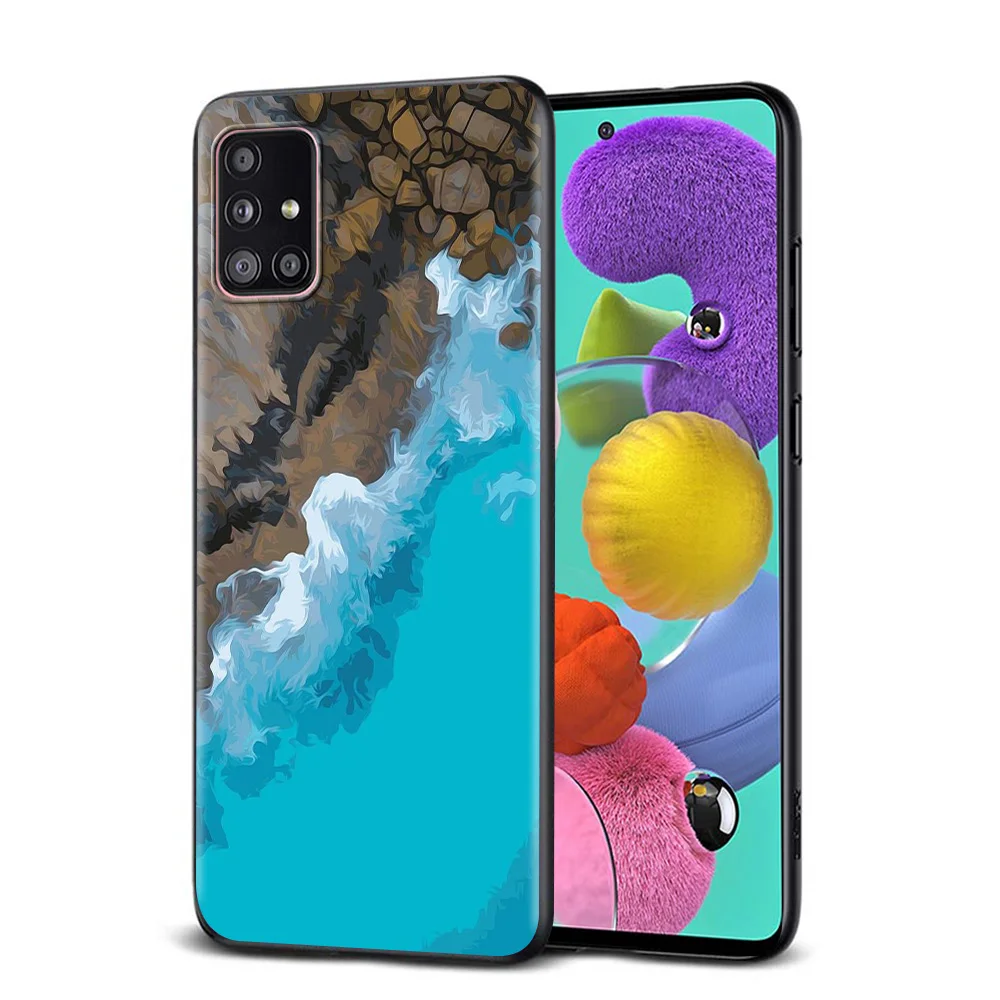 

Case For Samsung A71 A52 A51 A21s A21 Cover for Galaxy A12 A91 A72 A42 A41 A32 A31 Fundas Beautiful Blue sea TPU Coque