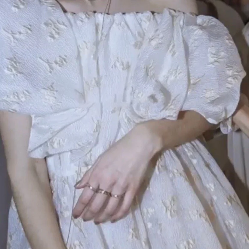 

Japan Style Sweet Embroidery Print Sexy Off Shoulder Women Blouses Puff Short Sleeve Elegant All Match Chiffon Women Tops