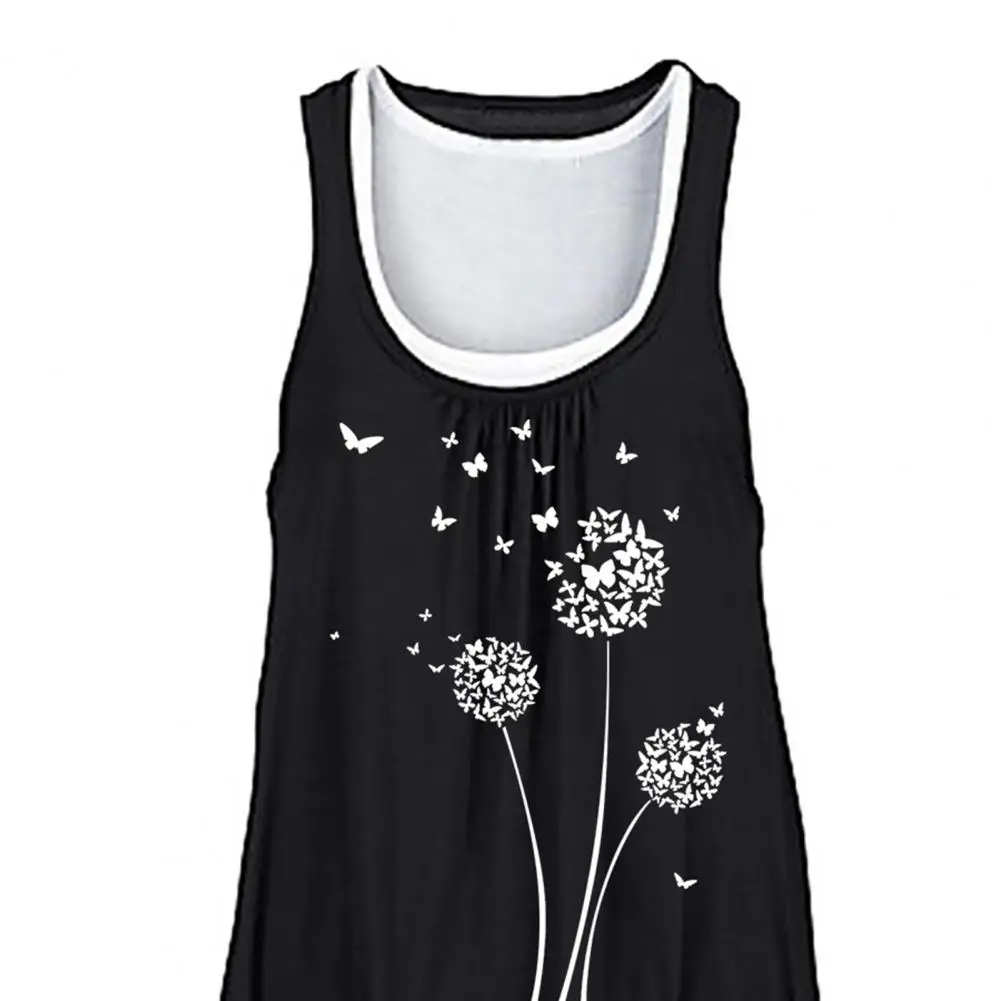 

Summer Woman Dress 2021 Vest Dress O Neck Sleeveless Butterfly Pockets Loose Sundress Vest Two Piece Set Outfit for Beach