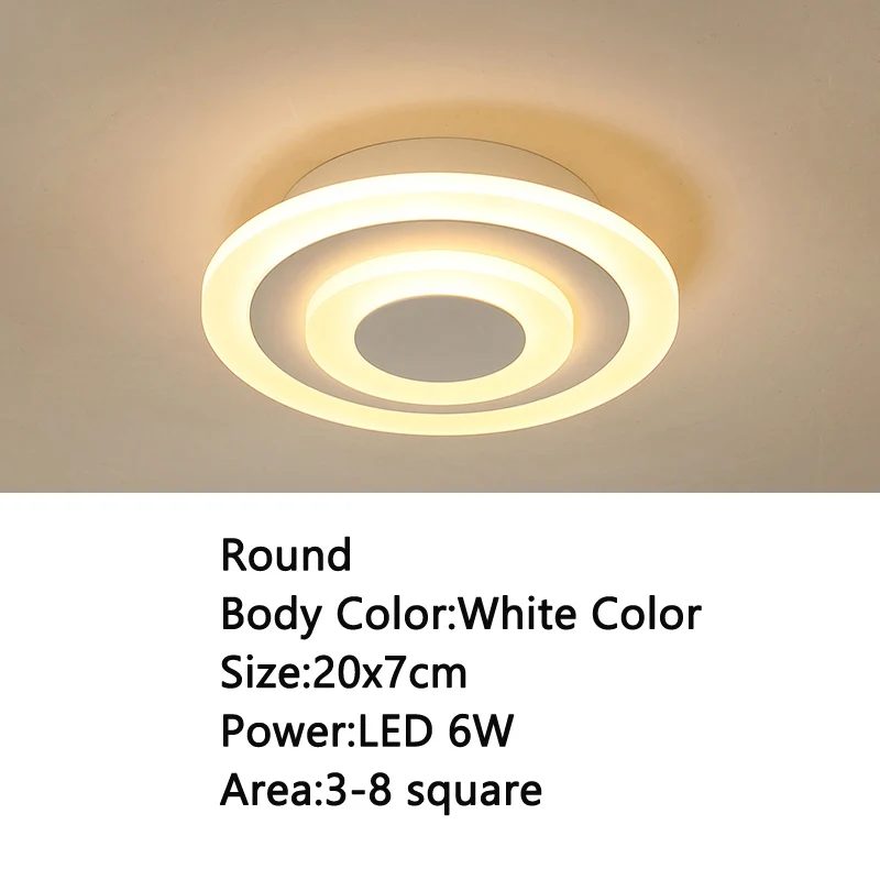 Round White Новая акриловая квадратная лампа, люстры для гостиной, спальни, дома, AC85-265V, современная светодиодная люстра - Цвет абажура: Round White
