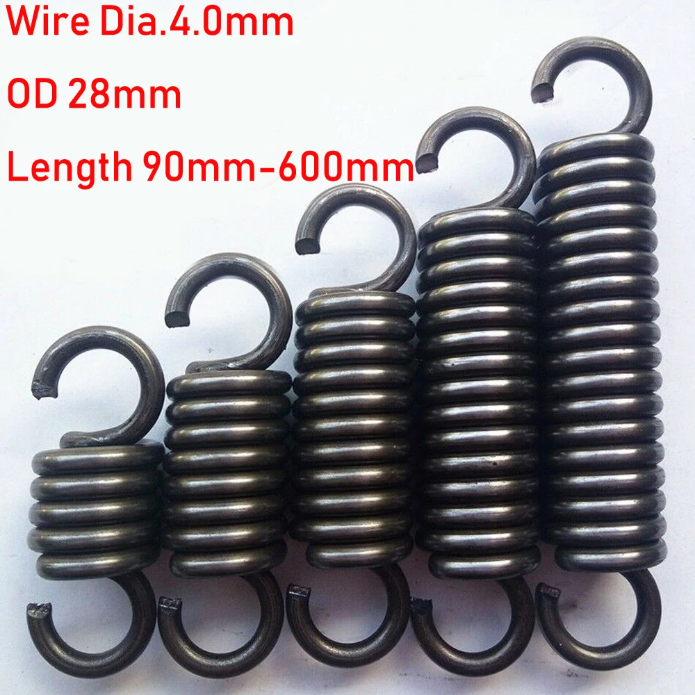 

1pcs Wire Diameter 4.0mm Tension Extension Spring Expansion Springs Length 90/110/130/150/170/190/200-600mm Out Diameter 28mm