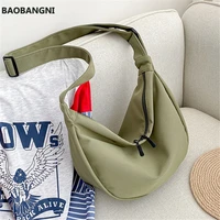 high capacity womens handbags solid color canvas ladies shoulder bag reusable ladies shoulder messenger bag leisure travel bag