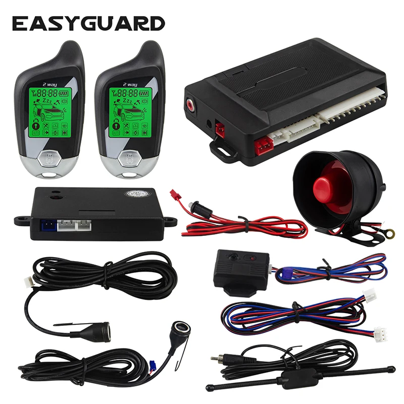 EASYGUARD 2020 высокого качества 2 way ЖК дисплей автосигнализации ультразвуковой датчик