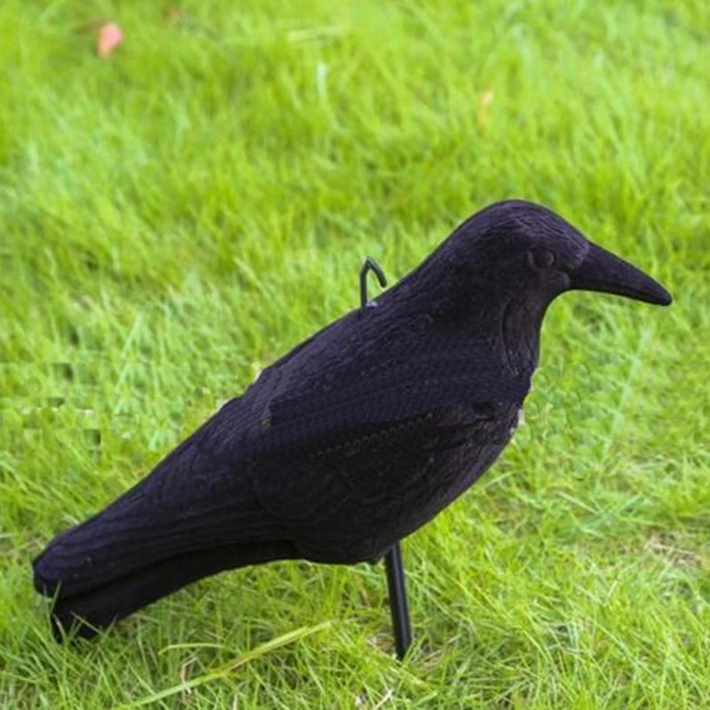 

2020 Popular lifelike Plastic Crow Decoy Hunting BlackCoated Full Body Stand Bodied Crow Jackdaw Bird for Hunting Shooting Decoy