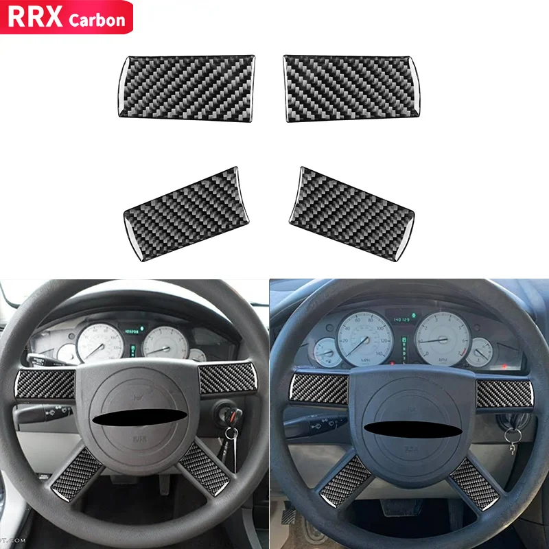 

RRX for Chrysler 300 300C 2005-2007 Carbon Fiber Car Steering Wheel Panel Border Two Sets Automobile Trim Cover Car Accessories