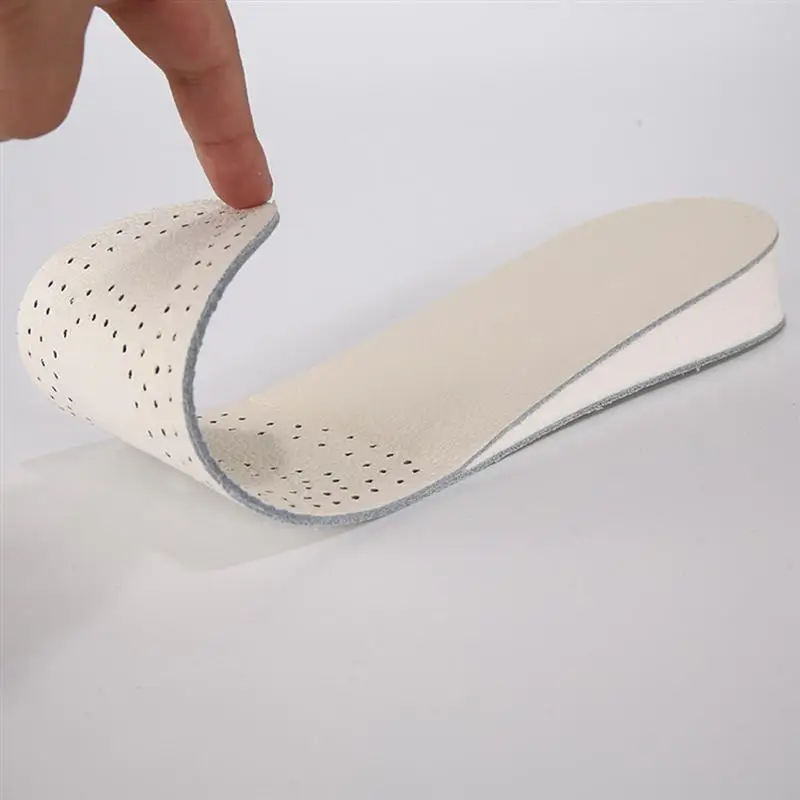 

1 Pair Height Increase Insoles Breathable Cowhide Insole Shoe Lift Invisible Heel Lift Insert Deodorant Height Increase Insoles