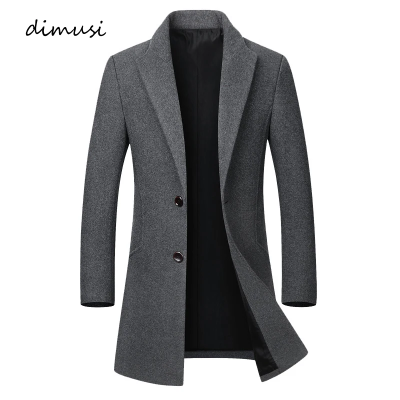 

Winter Mens Wool Jackets Male Outwear Mid-Long Windbreaker Jackets Casual Men Slim Collar Wool Trench Coats Clothing 4XL