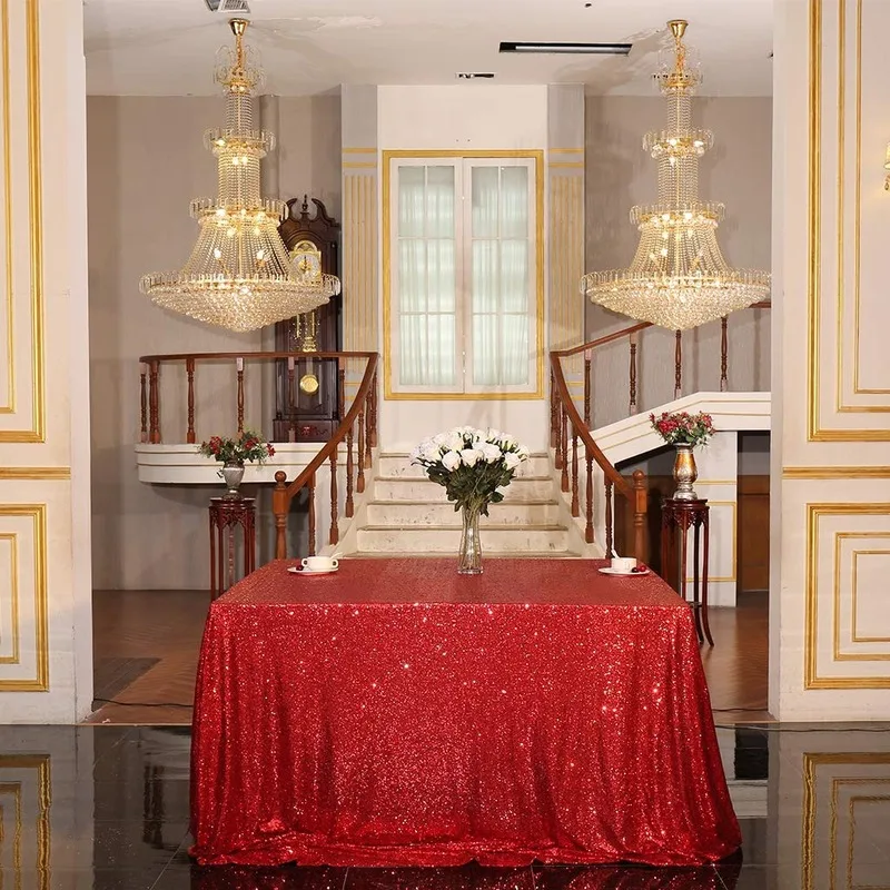 Новый год праздничный стол ткань BlingblingTable крышка блесток круглые скатерти