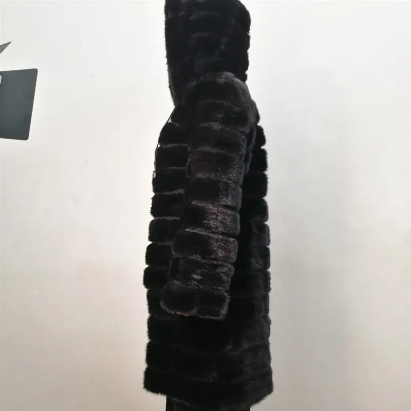 Настоящая норковая шуба для женщин из натуральной норки куртка зимняя длинная