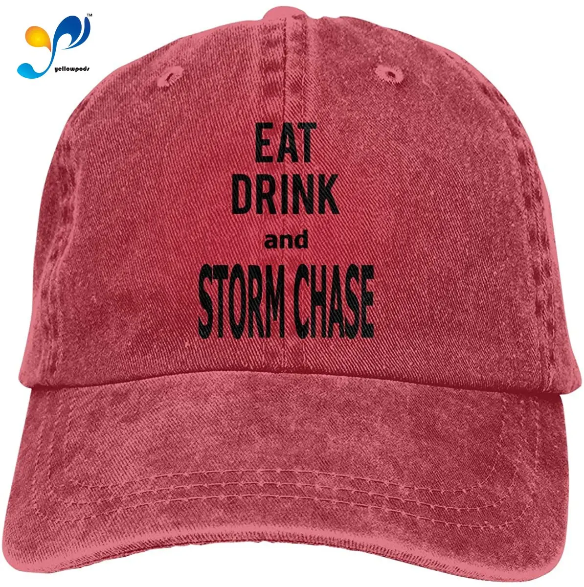 

Unisex Eat Drink and Chase Vintage Washed Twill Baseball Cap Adjustable Hats Funny Humor Irony Graphics of Adult Gift Red