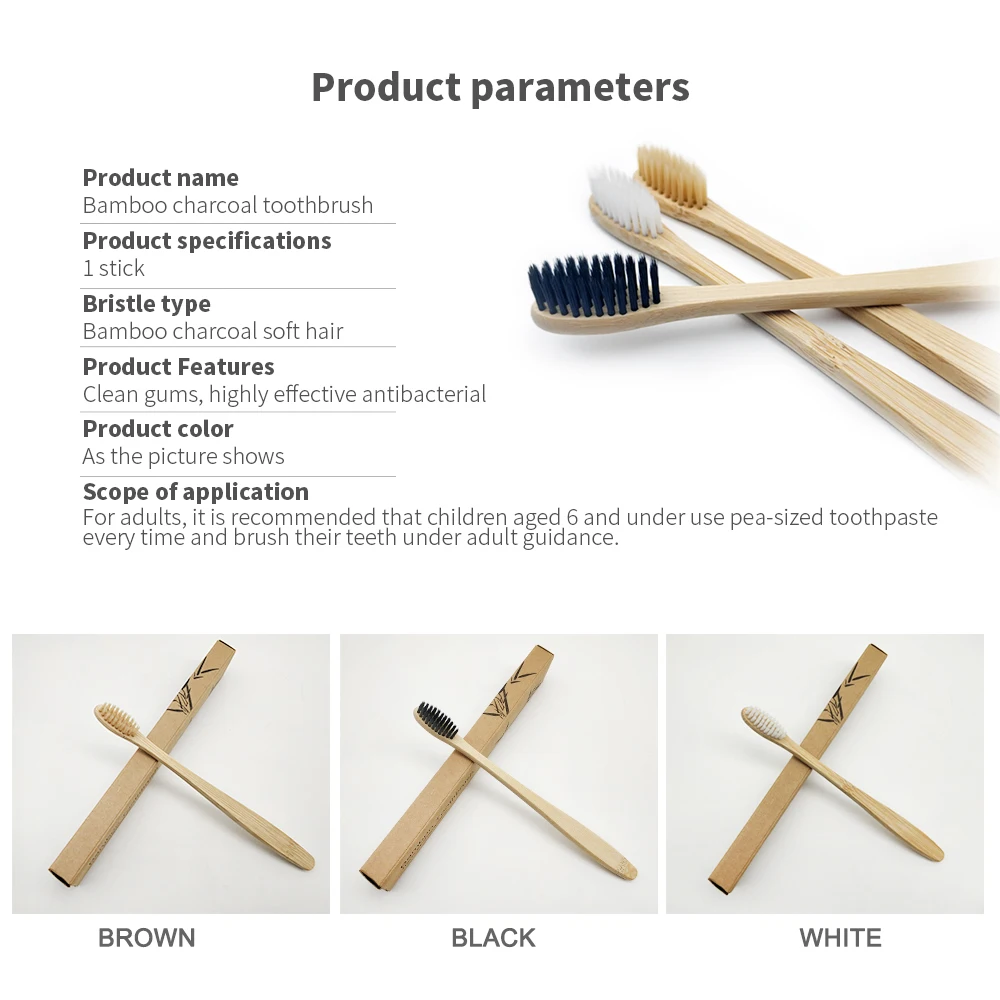 10 шт. зубная щетка с мягкой щетиной деревянная натуральный бамбук ручка Уход за